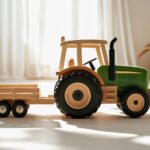 Holztraktor Spielzeug mit Anhänger für Kleinkinder