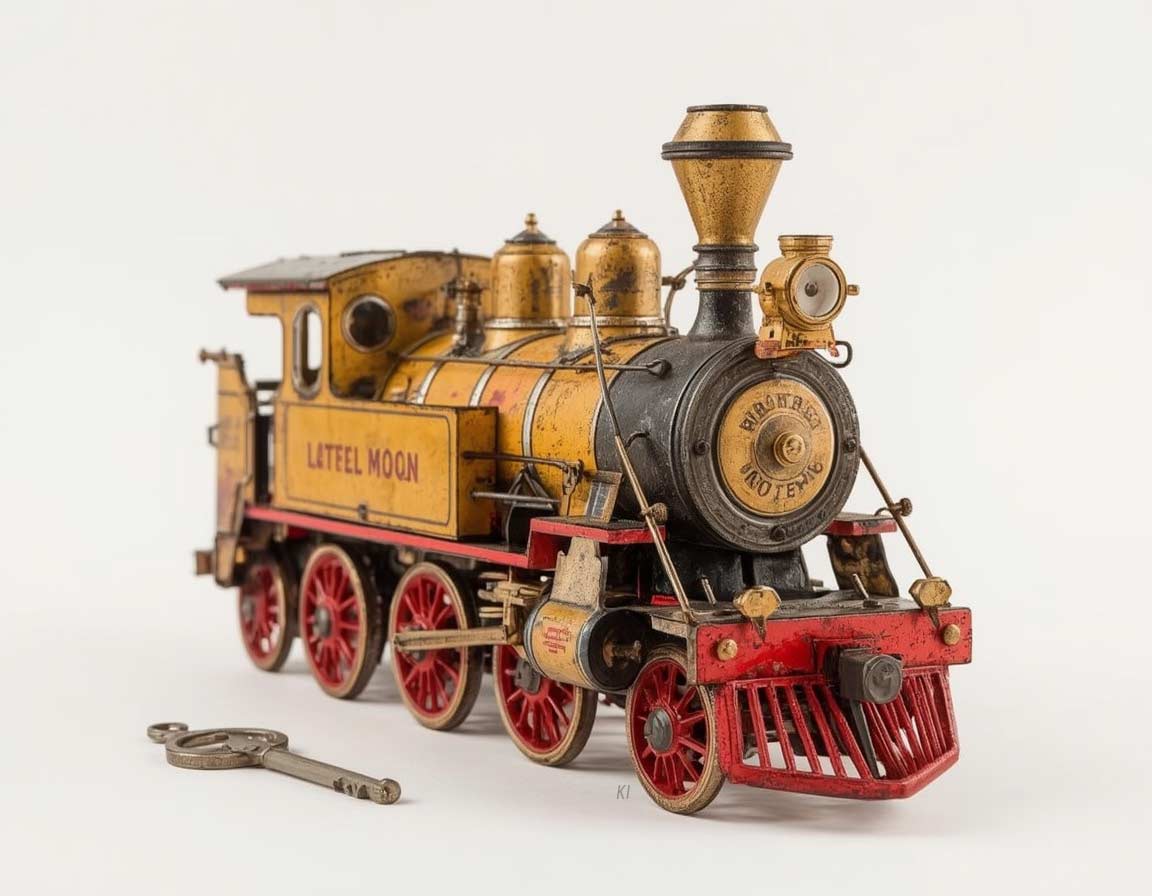 Blechspielzeug Eisenbahn zum Aufziehen im Retro-Stil