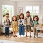 Mini Puppen für Puppenhaus als winzige Miniatur-Figuren in verschiedenen Größen