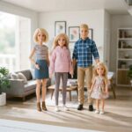 Puppen für Puppenhaus als Familien-Set