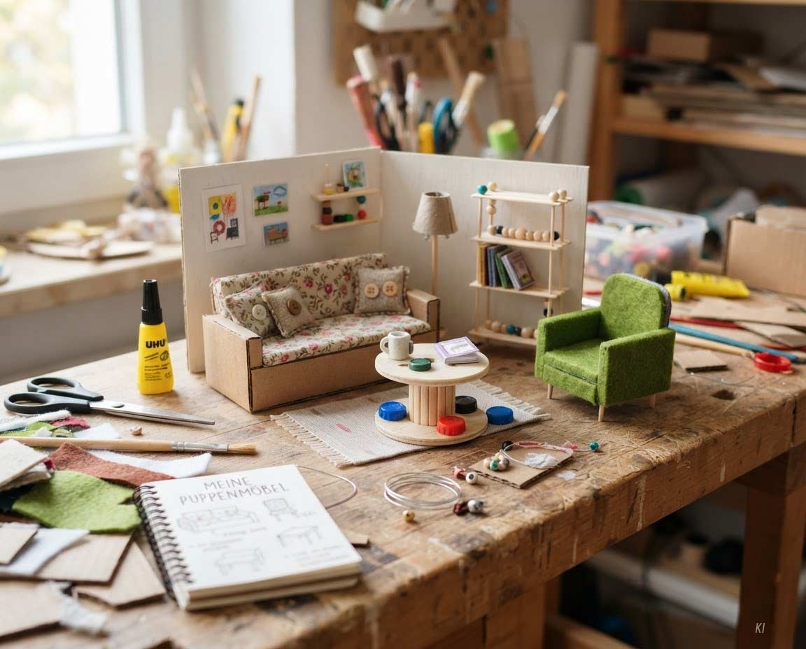 Puppenmöbel selber machen: Miniaturmöbel aus Alltagsmaterialien Puppenmöbel selber machen: Miniaturmöbel aus Alltagsmaterialien